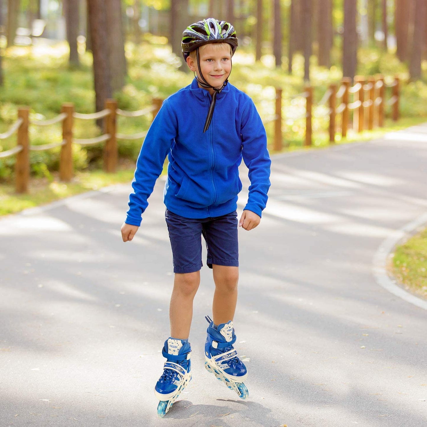 7554  Inline Skates With Led Flashing Light Wheel With Adjustable Length Skate Premium High Quality Skates Pair - Happy Price - Image 2