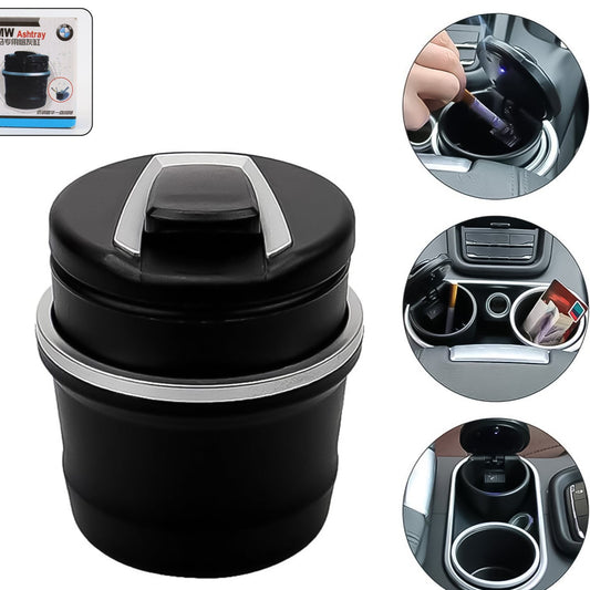Portable Car Ashtray With Lid And Blue Led Light (1 Pc  With Color Box) - Happy Price - Image 1