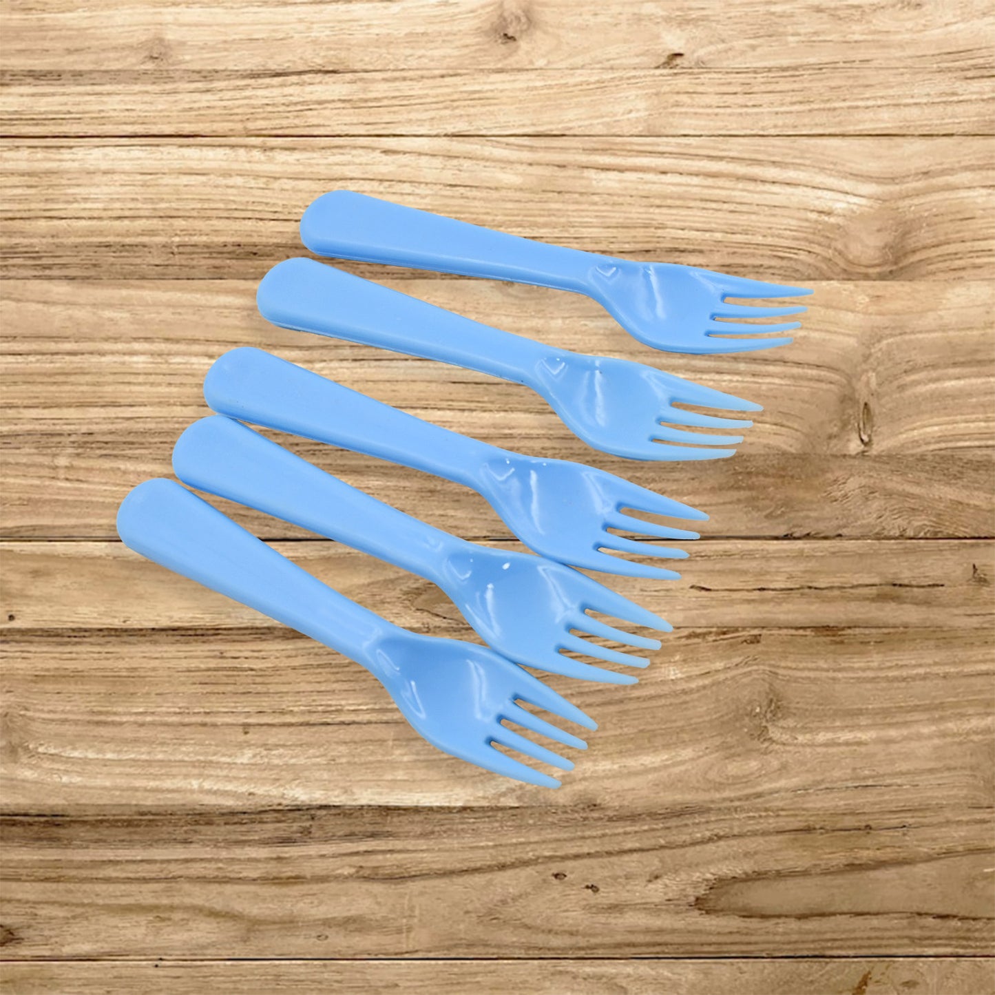 Reusable Premium Heavy Weight Plastic Forks Party Supplies One Size Plastic 5pc Serving Fork Set For Kitchen Travel Home (5pc) - Happy Price - Image 2