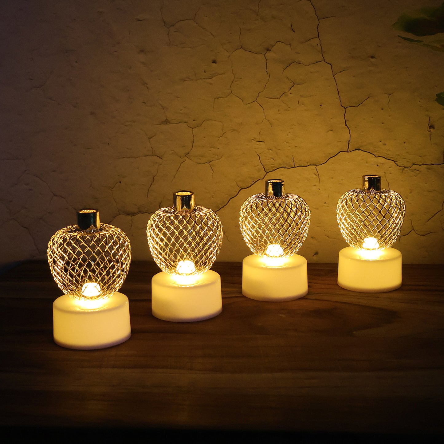 Decorative Apple Shape LED Tealight Candles - Set of 4 - Happy Price - Image 3
