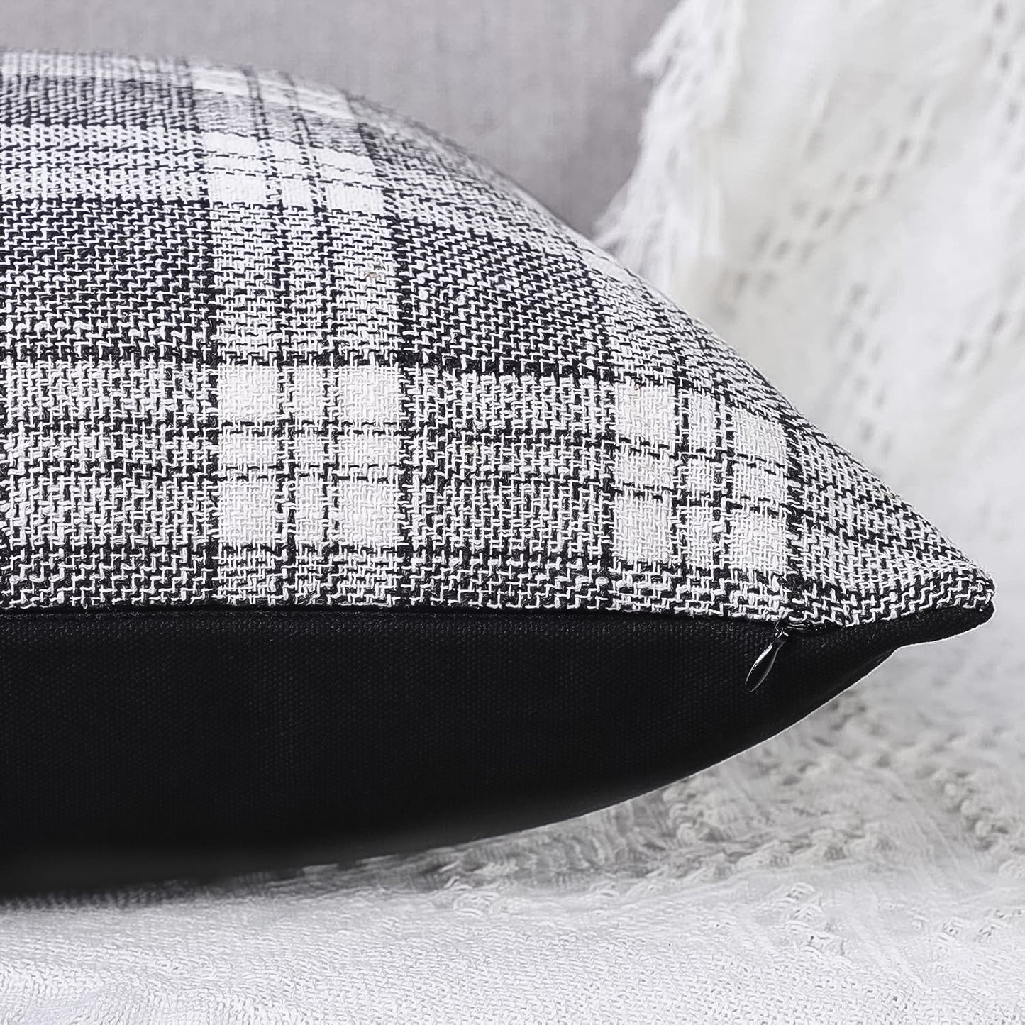 Pillow Covers Cushion Cases Soft Leather And Cotton (23  22 Inch  1 Pair  2 Pc) - Happy Price - Image 3