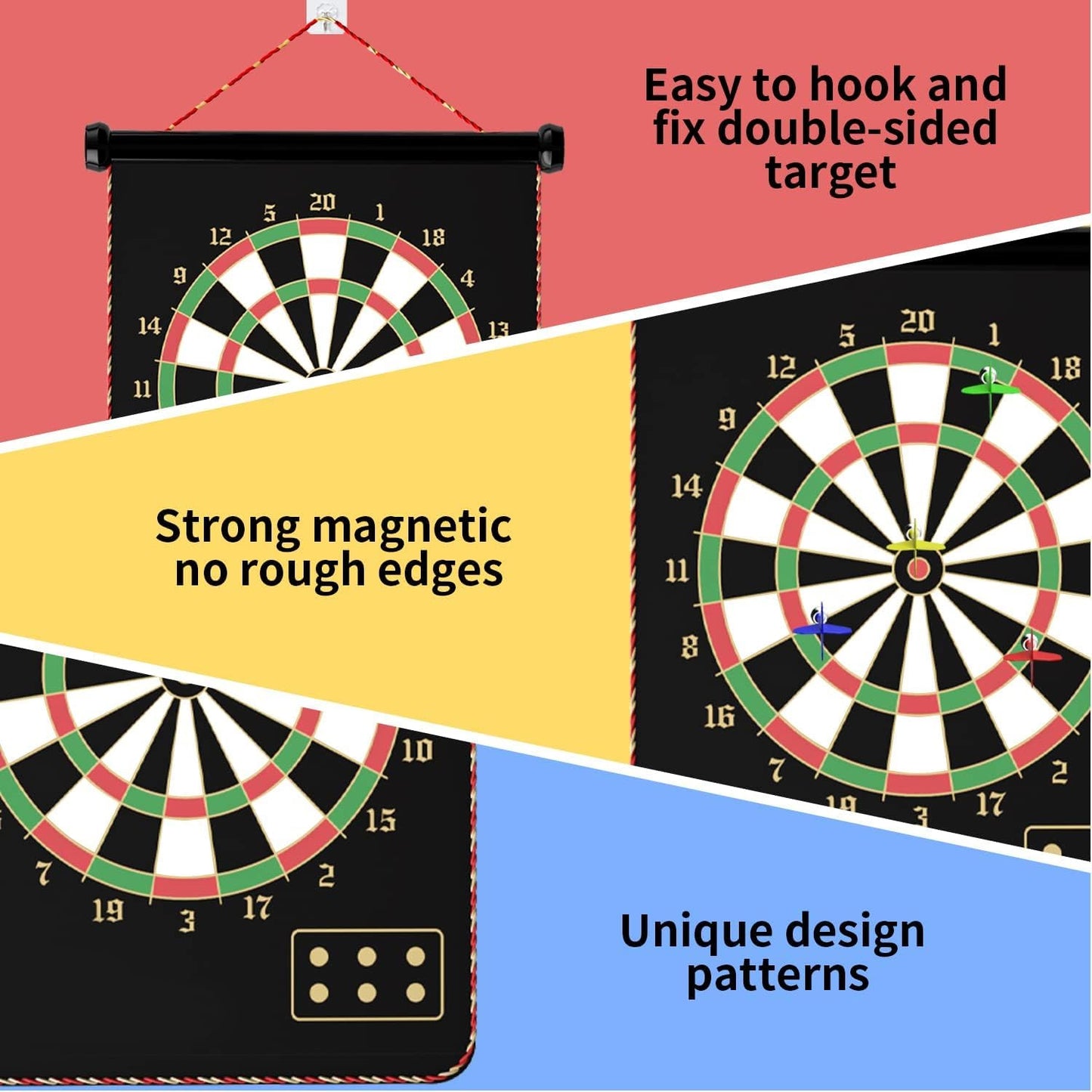 Magnetic Dart Board Game Set for Kids & Adults - Safe, Foldable, Double-Sided Fun - Happy Price - Image 4