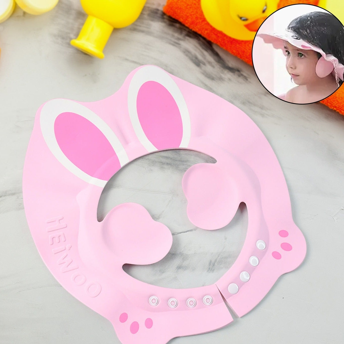 Adjustable Bunny Ear Baby Shower Cap (1 Pc) - Happy Price - Image 1