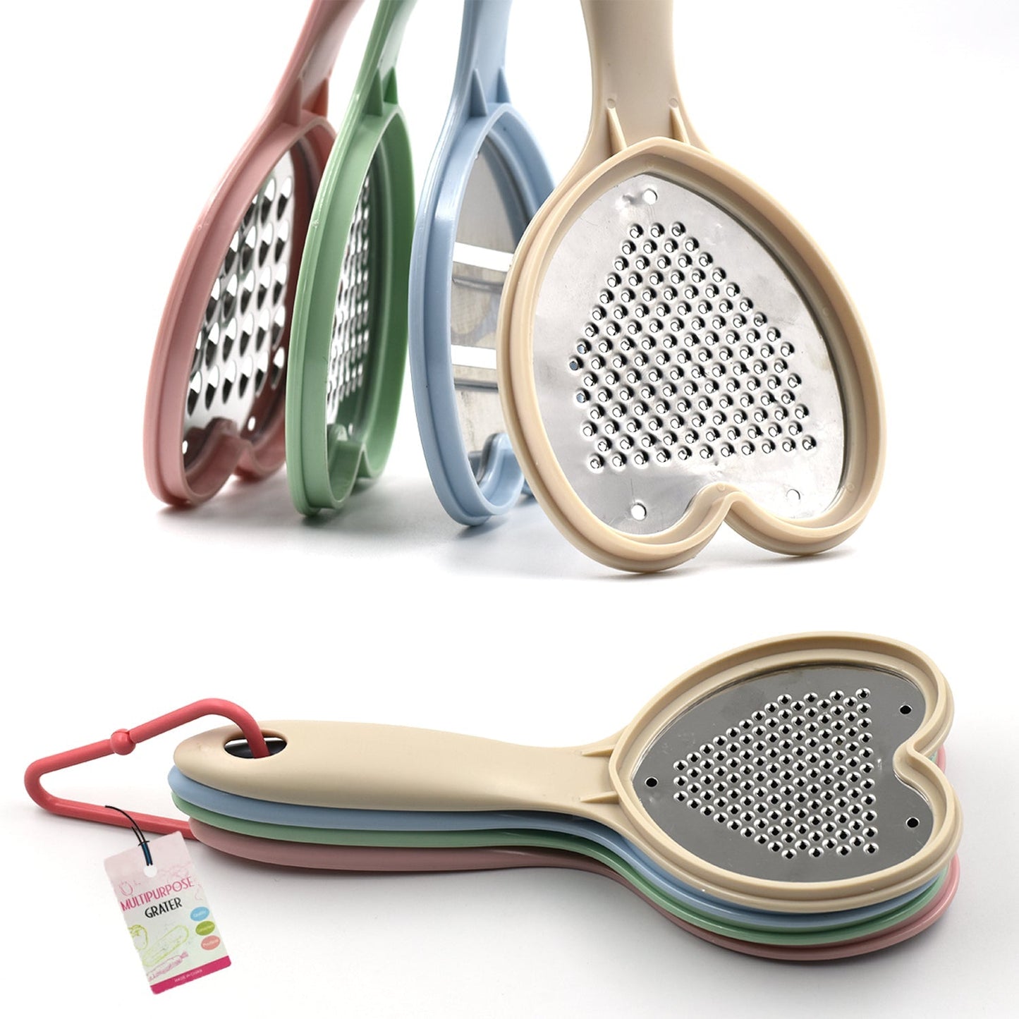 Heart Grater Set And Heart Grater Slicer Used Widely For Grating And Slicing Of Fruits Vegetables Cheese Etc. Including All Kitchen Purposes. - Happy Price - Image 5