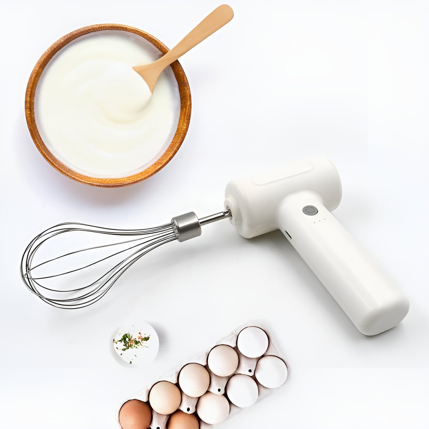 Cordless Electric Whisk & Egg Beater - 1 Pc Rechargeable Hand Mixer - Happy Price - Image 5