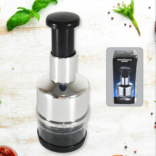 Manual Vegetable Chopper with Stainless Steel Blade - Kitchen Hand Slicer for Onions, Garlic, Nuts & Herbs - Happy Price - Image 1