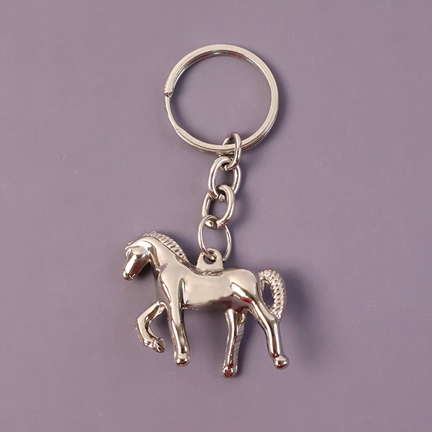Metallic Horse Design Keychain for Keys - Polished Chrome Finish (1 Pc) - Happy Price - Image 5