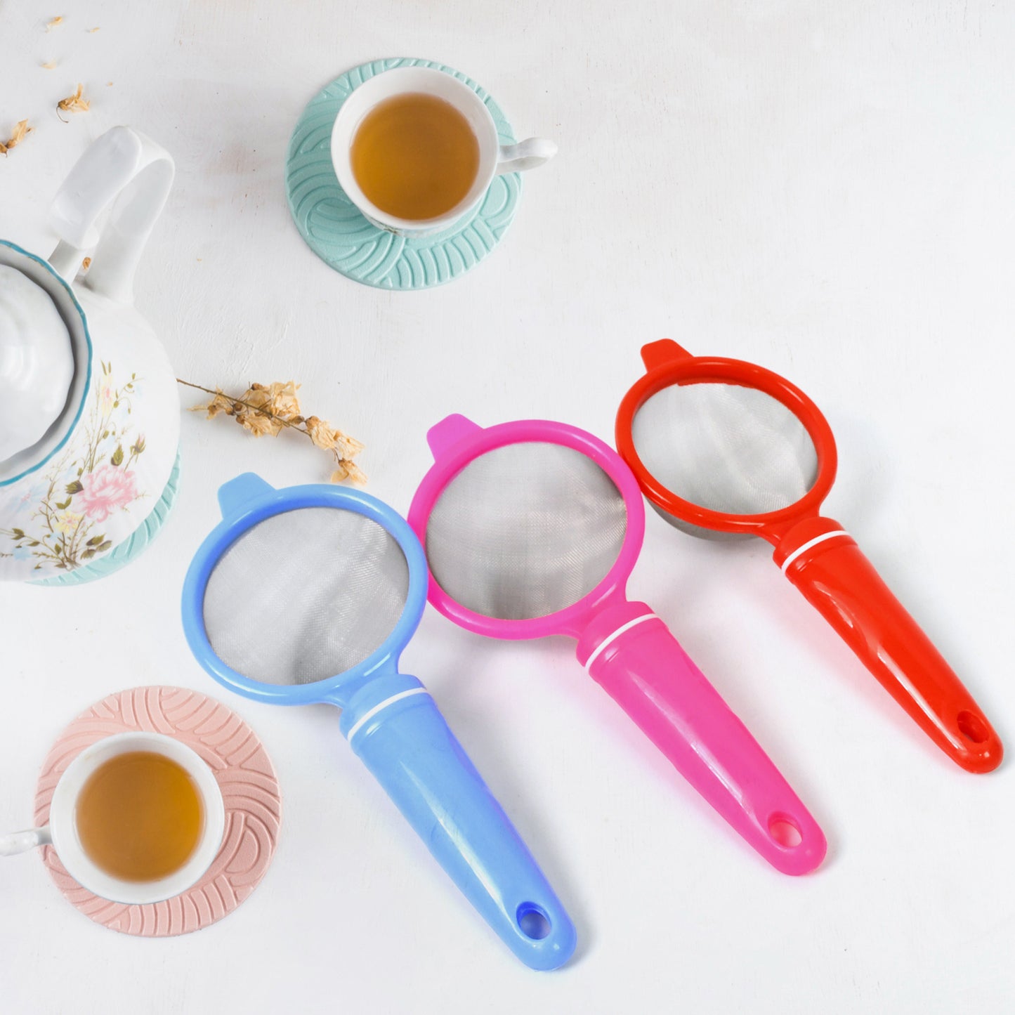 Plastic Multipurpose Tea And Coffee Strainer (Pack Of 12 Pcs) - Happy Price - Image 3