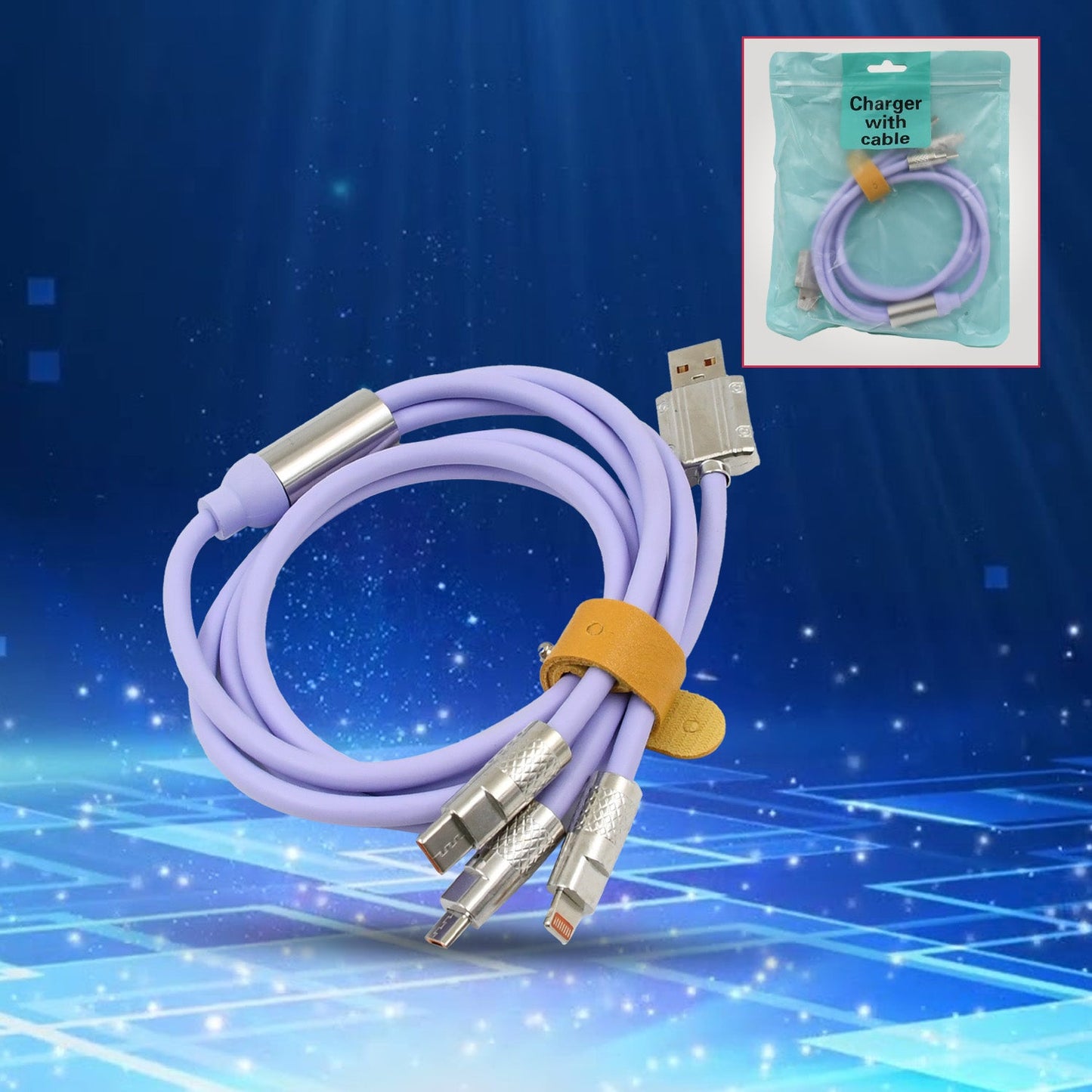 3 In 1 Multi Super Fast Charging Cable (1 Pc) - Happy Price - Image 2