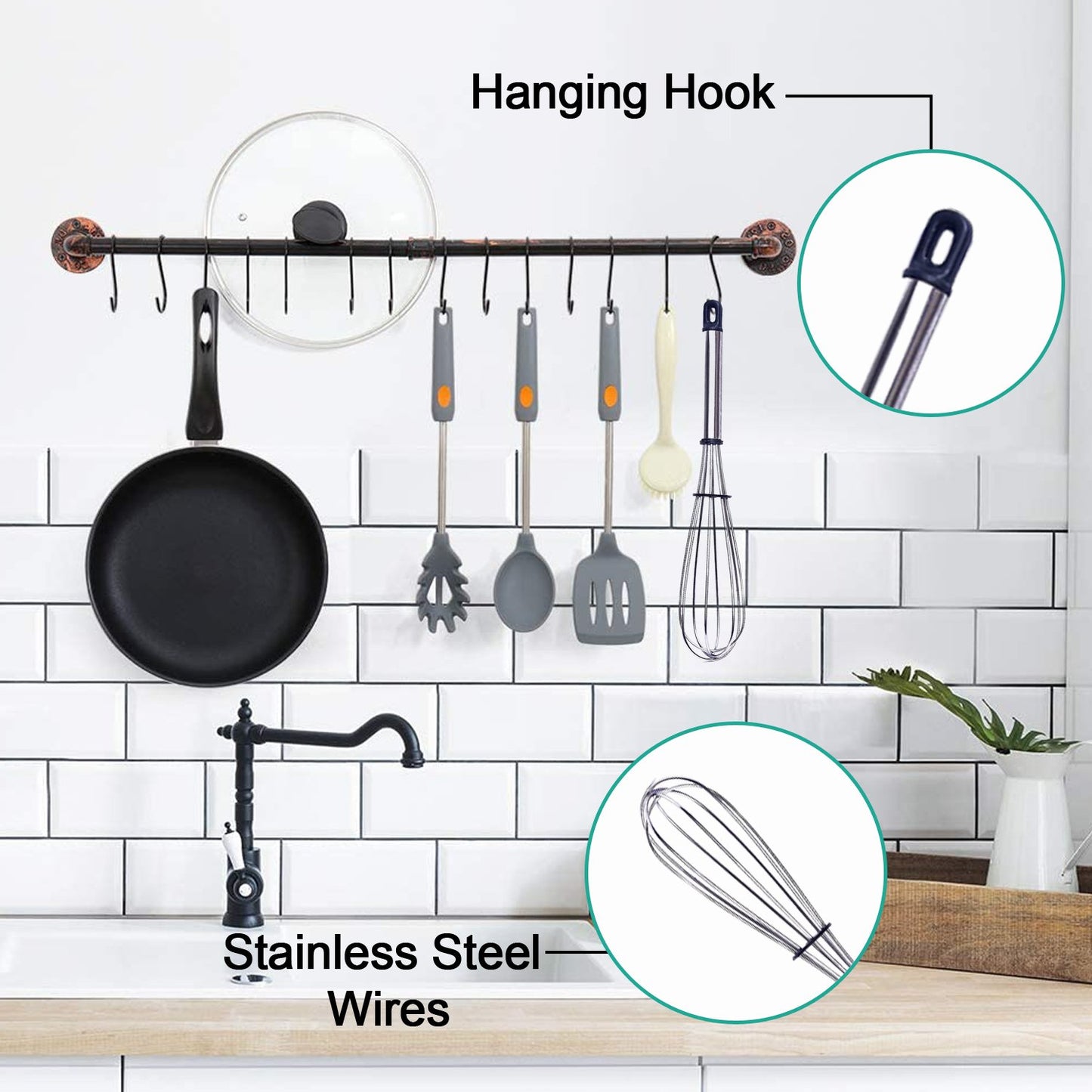 Stainless Steel Wire Whiskballoon Whiskegg Frother Milk  Egg Beater (8 Inch) - Happy Price - Image 3