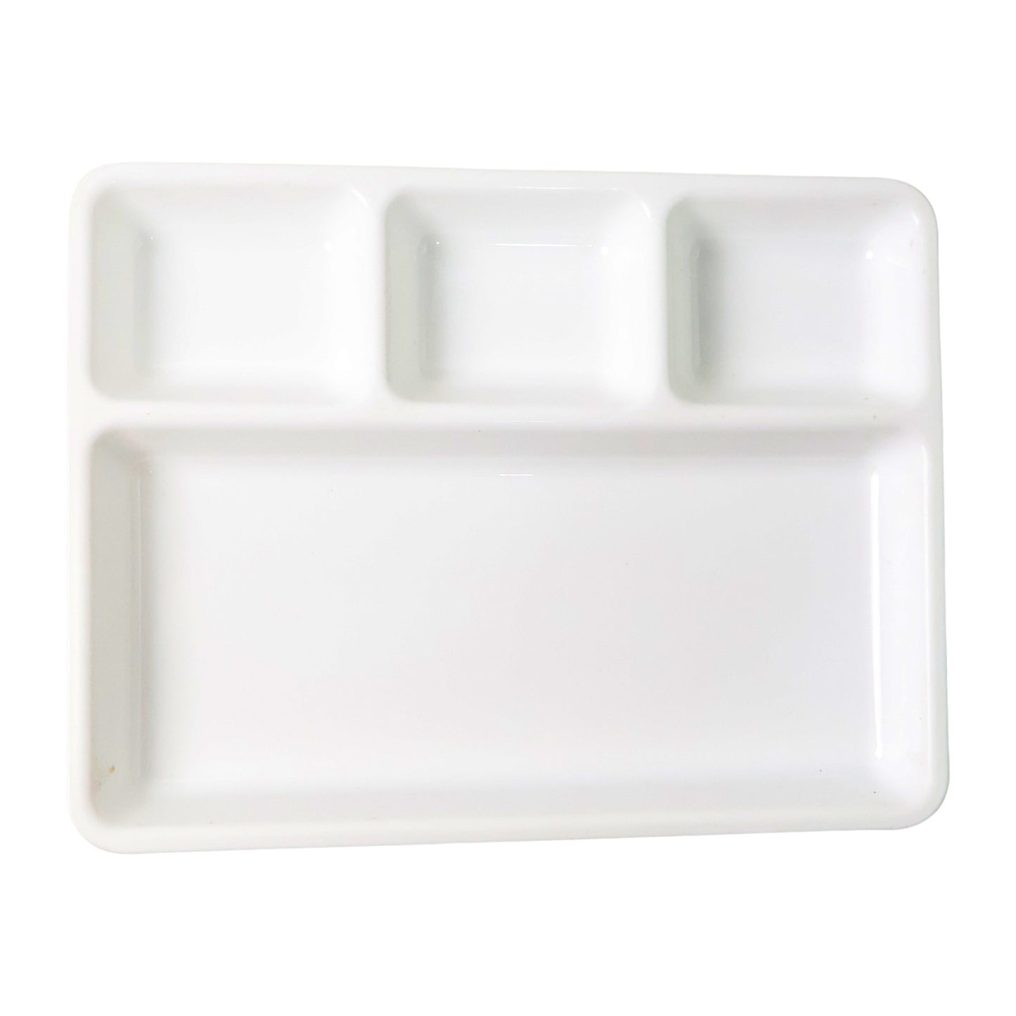 White 4-Compartment Plastic Serving Tray - 33x25 cm, 1 Pc - Happy Price - Image 2