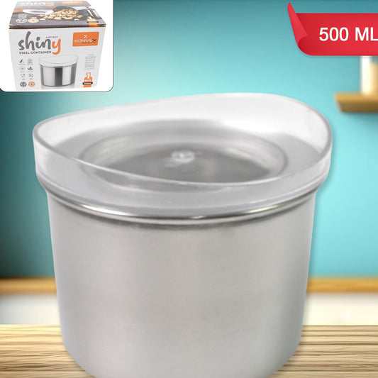 Multipurpose Stainless Steel Airtight Containers With See Through Lid (1 Pc  500 Ml) - Happy Price - Image 1