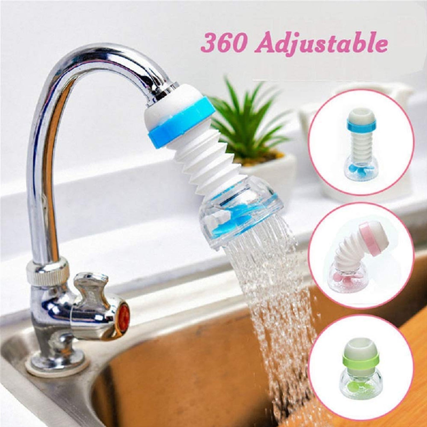 Multipurpose Adjustable Kitchen Sink Tap Water Filter With Rotating Faucet Sprayer (1 Pc) - Happy Price - Image 4