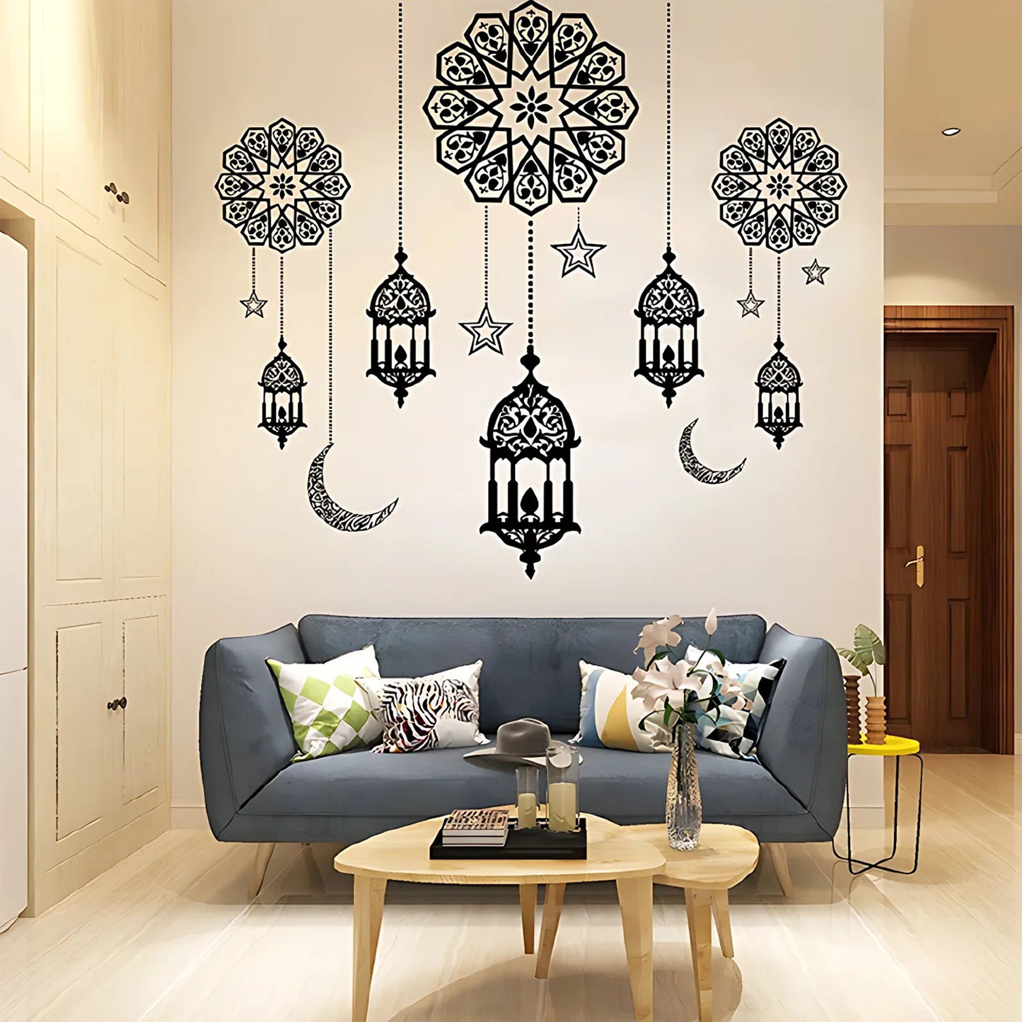 Islamic Lantern & Moon Wall Sticker - 90x30 cm Decorative Decal (1 Pc) - Happy Price - Image 5