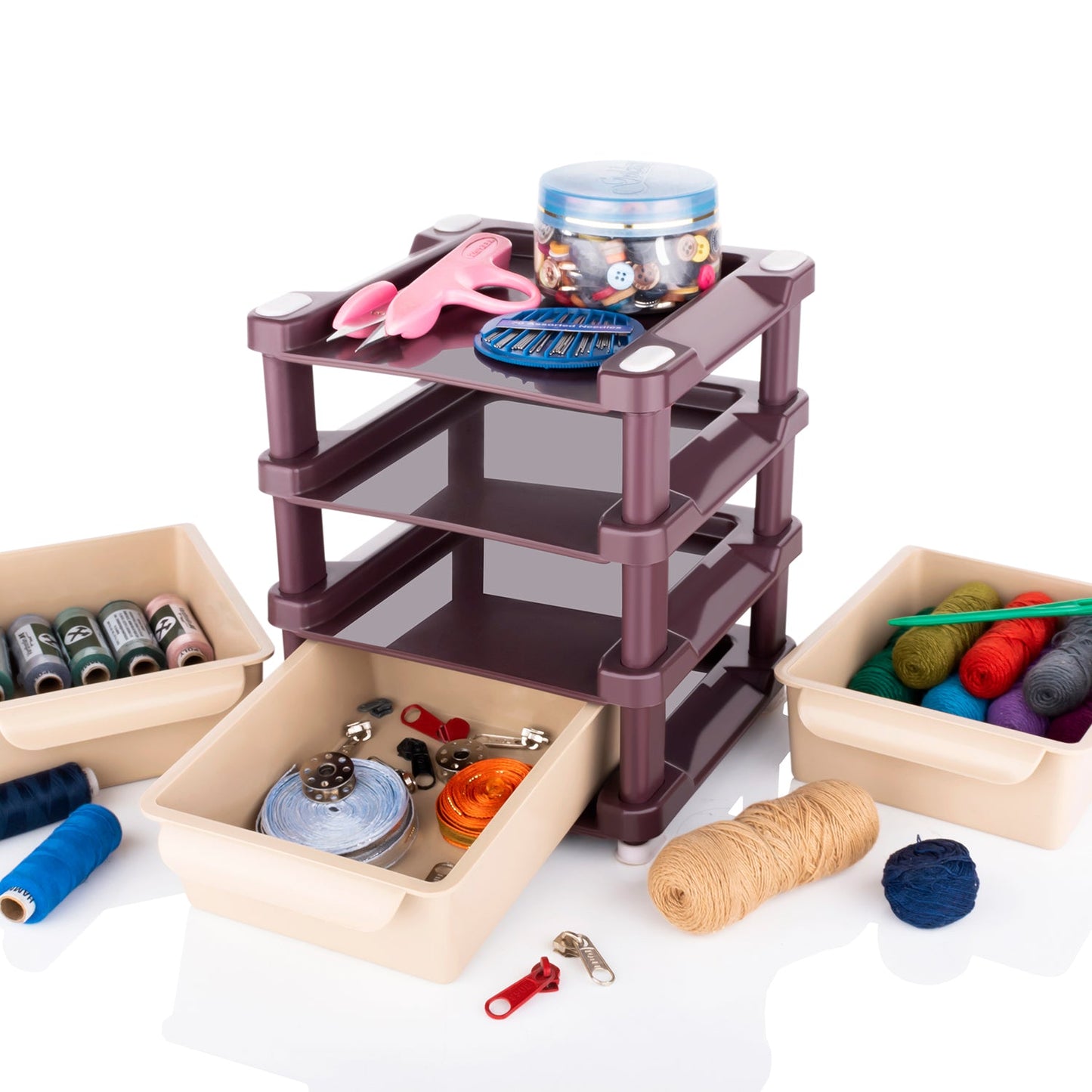 Mini 3 Layer Drawer Used For Storing Makeup Equipments And Kits Used By Womens And Ladies. - Happy Price - Image 2