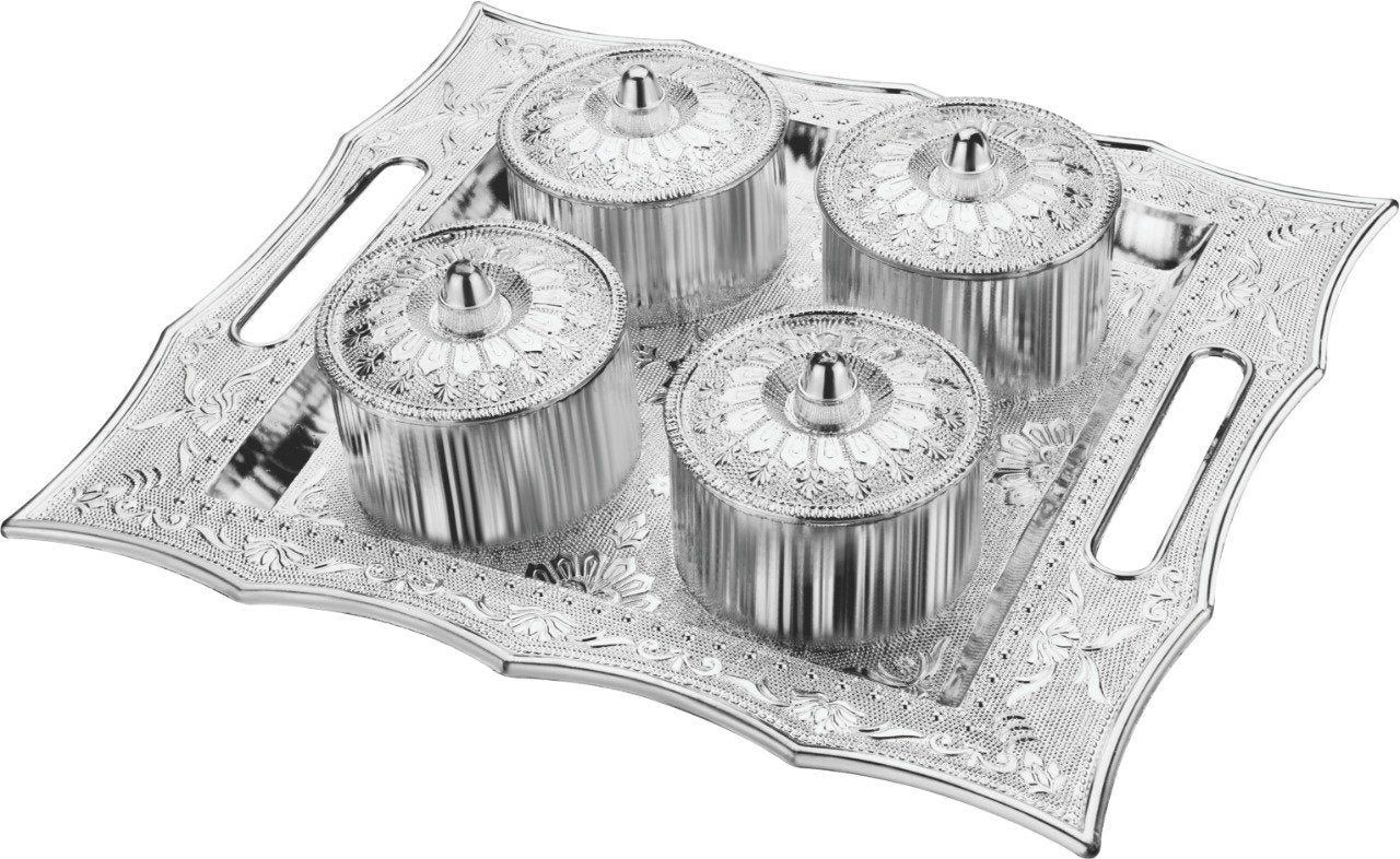 Dry Fruit Air Tight Bowls Tray With Lids 4 Section Snacks Mukhvas Dani - Happy Price - Image 5