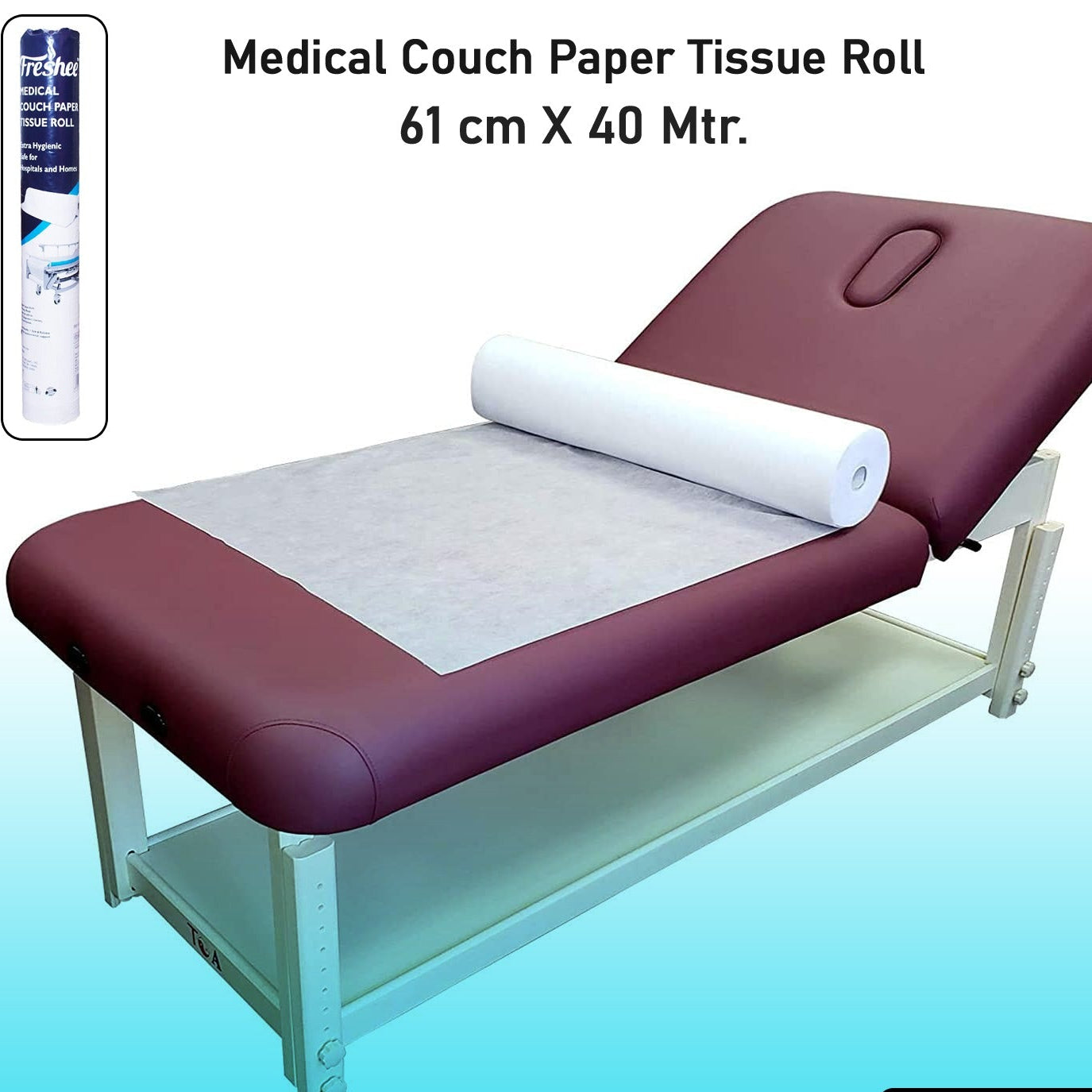 Medical Examination Couch Paper Roll - 61cm x 40m Hygienic Disposable Bed Sheet - Happy Price - Image 1