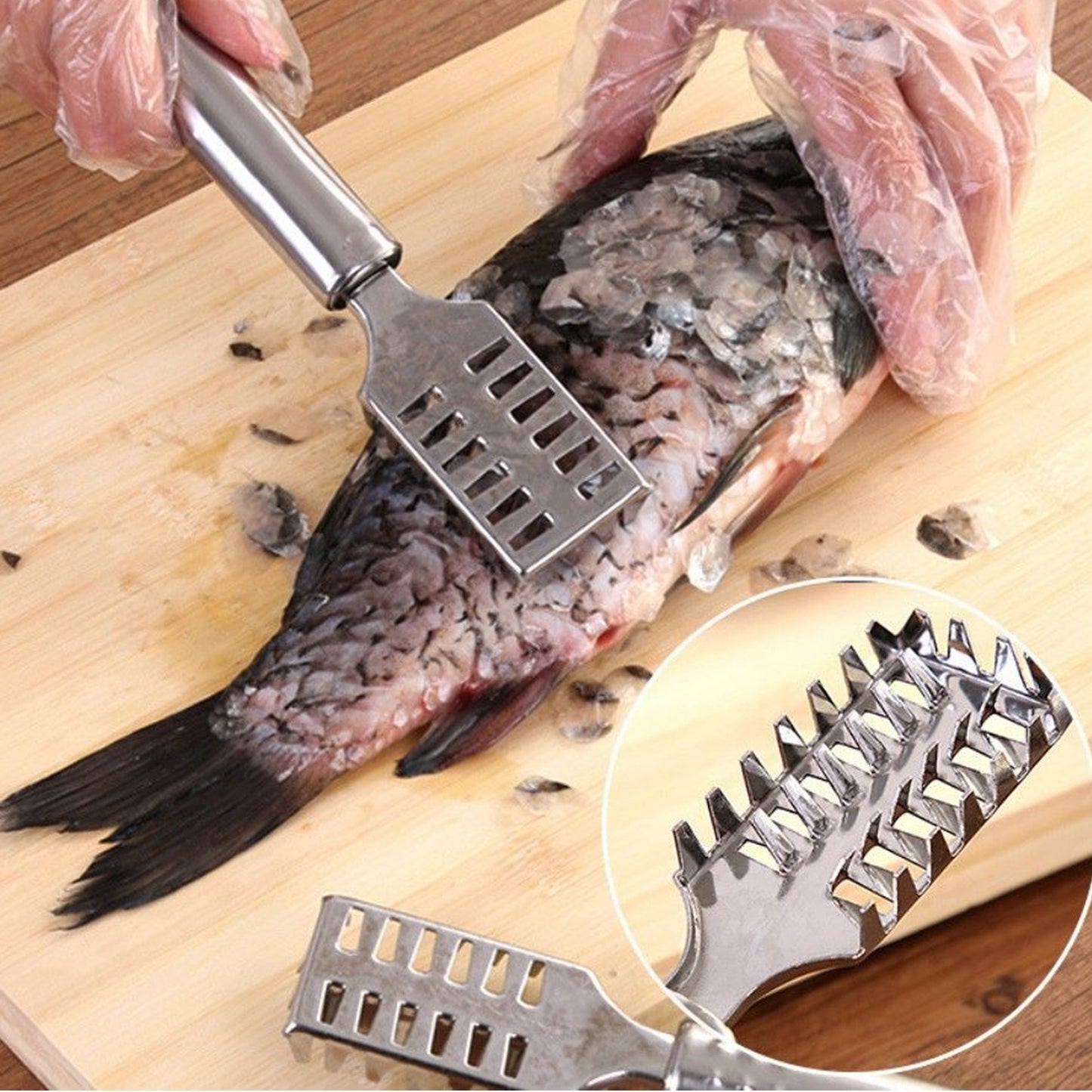 Fish Scale Remover Scraper Stainless Steel Fish Cutting Tools Sawtooth Easily Remove Fish Scales-cleaning Brush Scraper Kitchen Tool- - Happy Price - Image 6