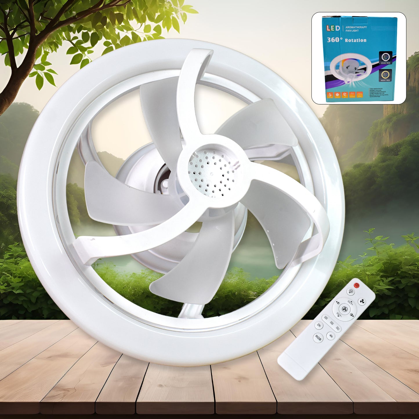 360 Rotation Ceiling Fan Light Smart Fan With Remote Control (1 Pc) - Happy Price - Image 2
