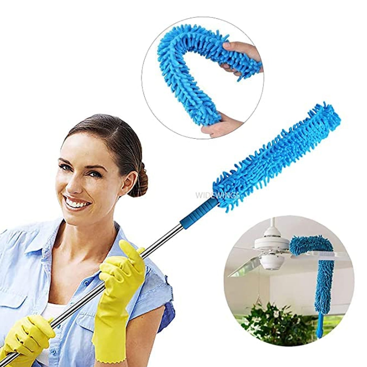 Long Handle Dust Cleaning Brush Adjustable Microfiber Dust Brush Foldable Home Appliances Ceiling Cleaner Latest Home Improvement Products - Happy Price - Image 4