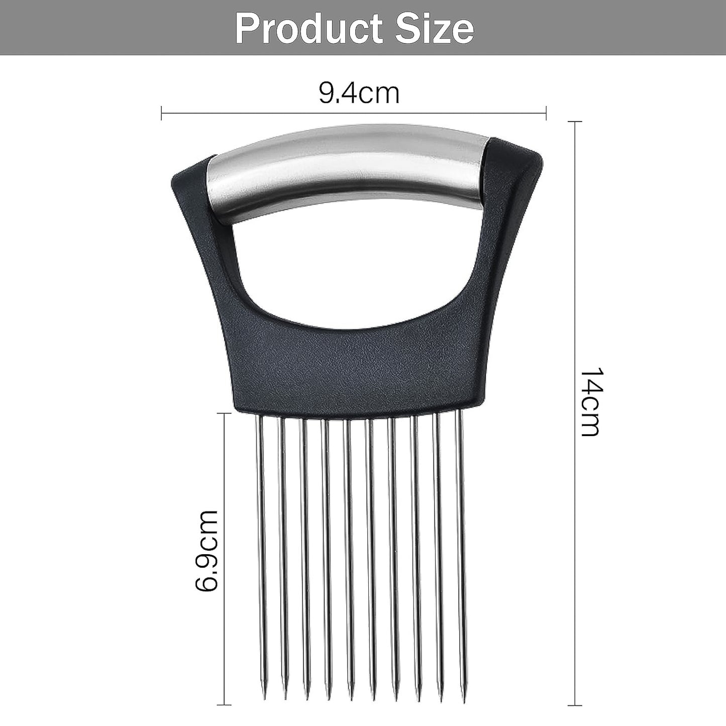 Stainless Steel Vegetable Slicer Holder - Onion Cutter with Grip Handle (1 Pc) - Happy Price - Image 3