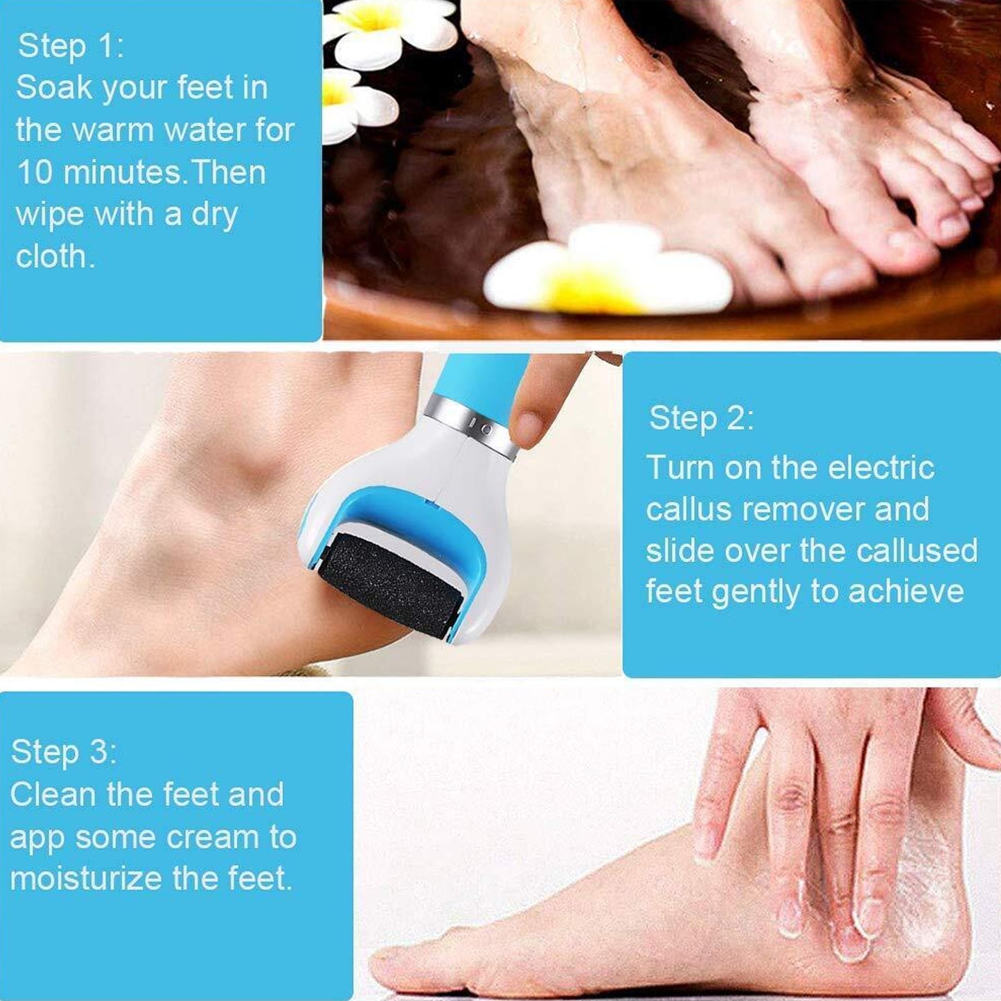 Electric Foot Callus Remover for Smooth Feet - Battery & USB Powered - Happy Price - Image 3