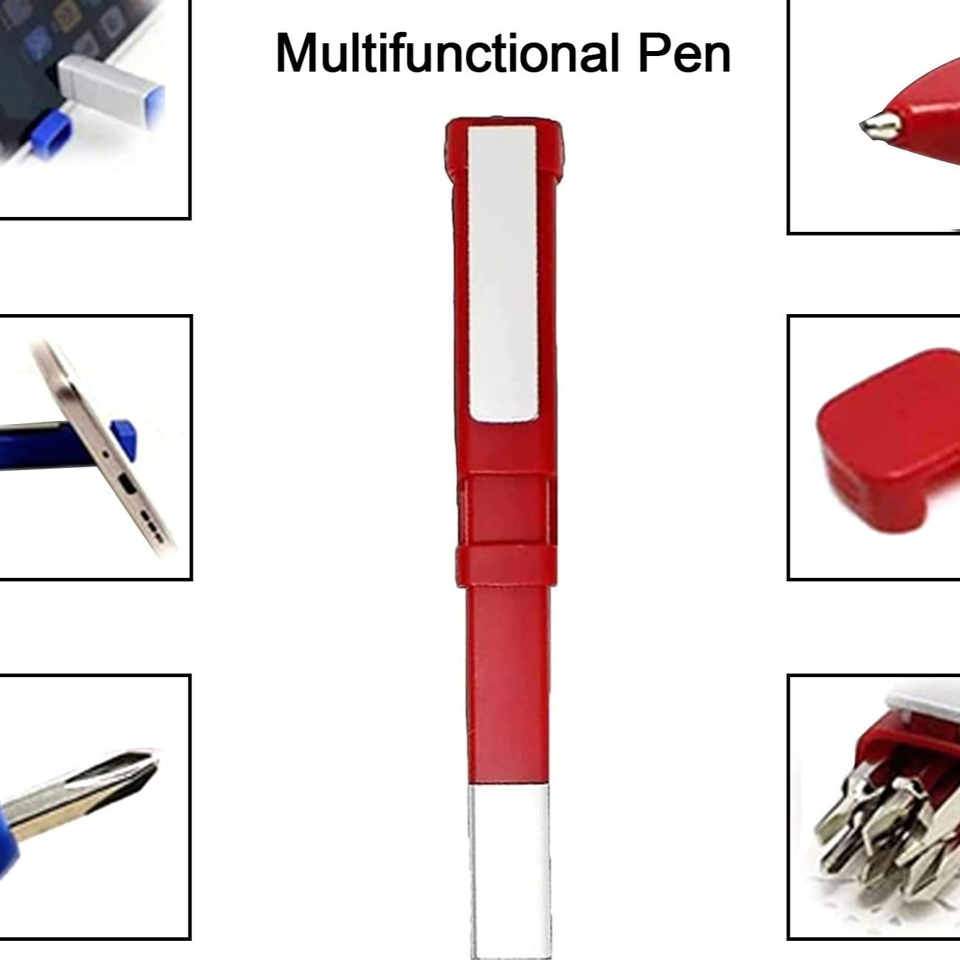 Pen-shaped Phone Holder With Screwdriver Sets Multi-function Pen 4 In 1 Tech Tool Pen Portable Phone Tools With Capacitive Stylus Ball Point Pen Mobile - Happy Price - Image 1