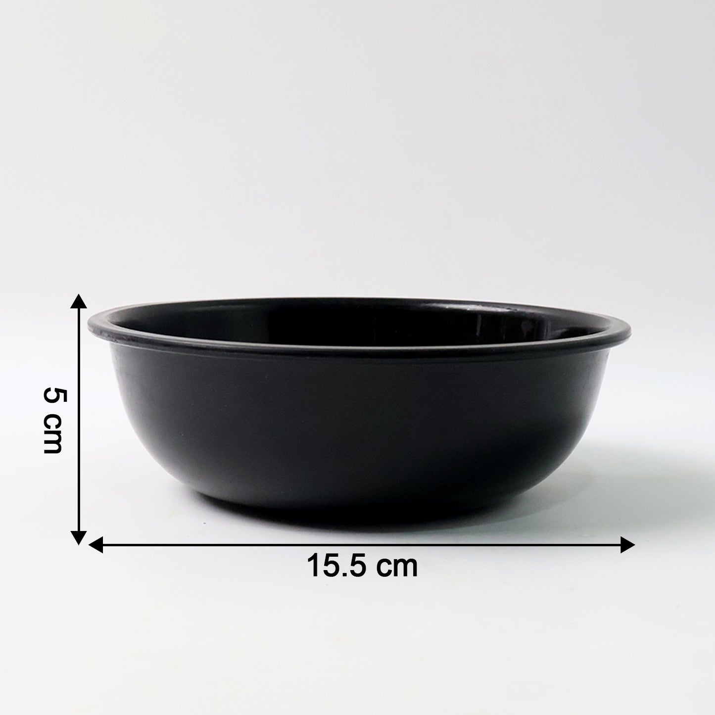 Plastic Serving Bowl 6 Inch Black Round Deep - 1 Pc - Happy Price - Image 4