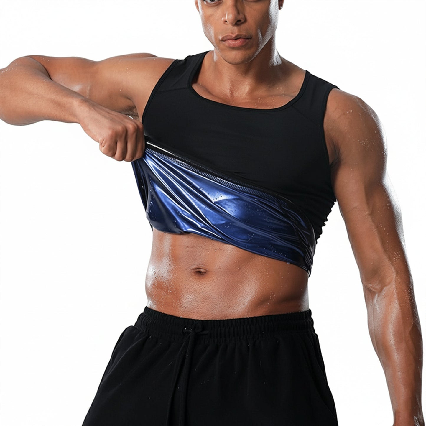 Men's Neoprene Sweat Shaper Tank Top - Slim Fit Body Vest (1 Pc) - Happy Price - Image 3