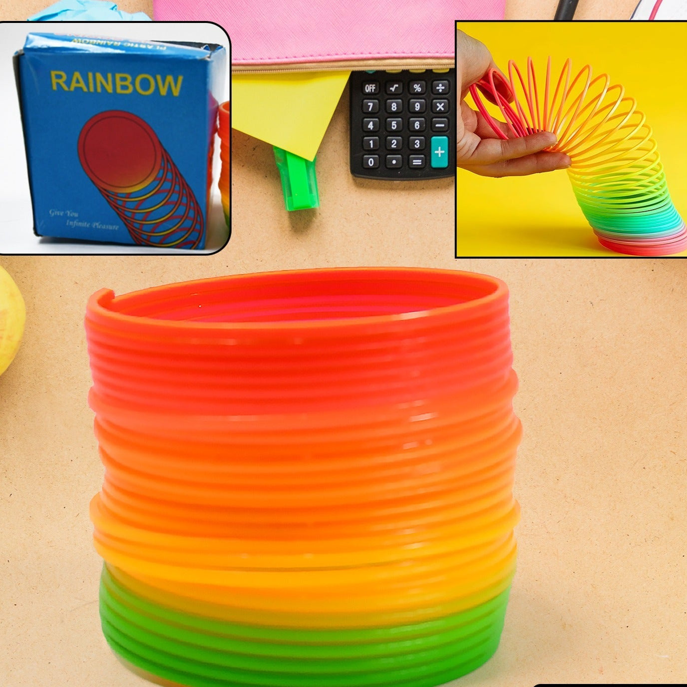 Rainbow Spring Rainbow Spring Toys Slinky Slinky Spring Toy Toy For Kids For Kids Adults Of All Age Group For Birthdays Compact And Portable Easy To Carry (1 Pc) - Happy Price - Image 1