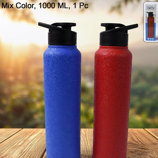 1000ml Stainless Steel Water Bottle for Fridge - Leak Proof, Rust Proof (1 Pc, Mix Colour) - Happy Price - Image 1