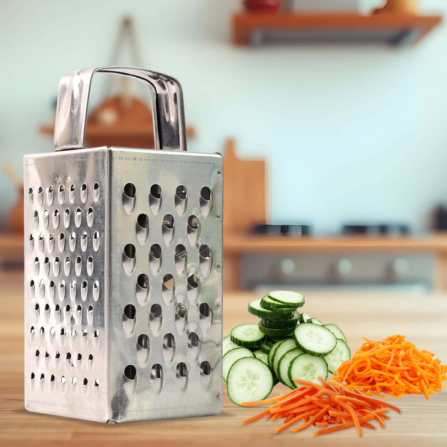 4-in-1 Stainless Steel Compact Grater and Slicer for Kitchen Use - Happy Price - Image 5