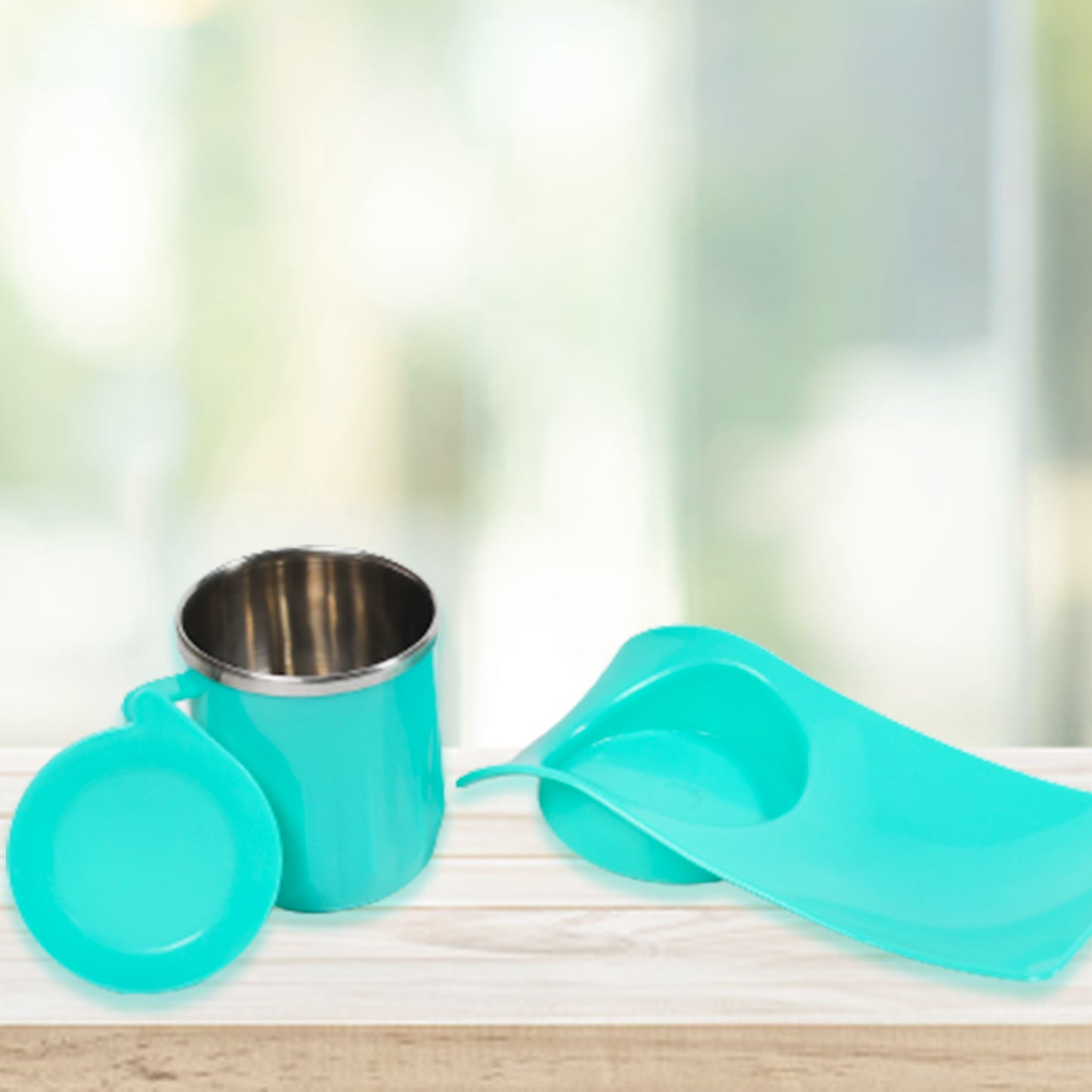 Snacks Tray  Inside Steel Cup 350ml Break Time Tray For Kids  Home Use - Happy Price - Image 5