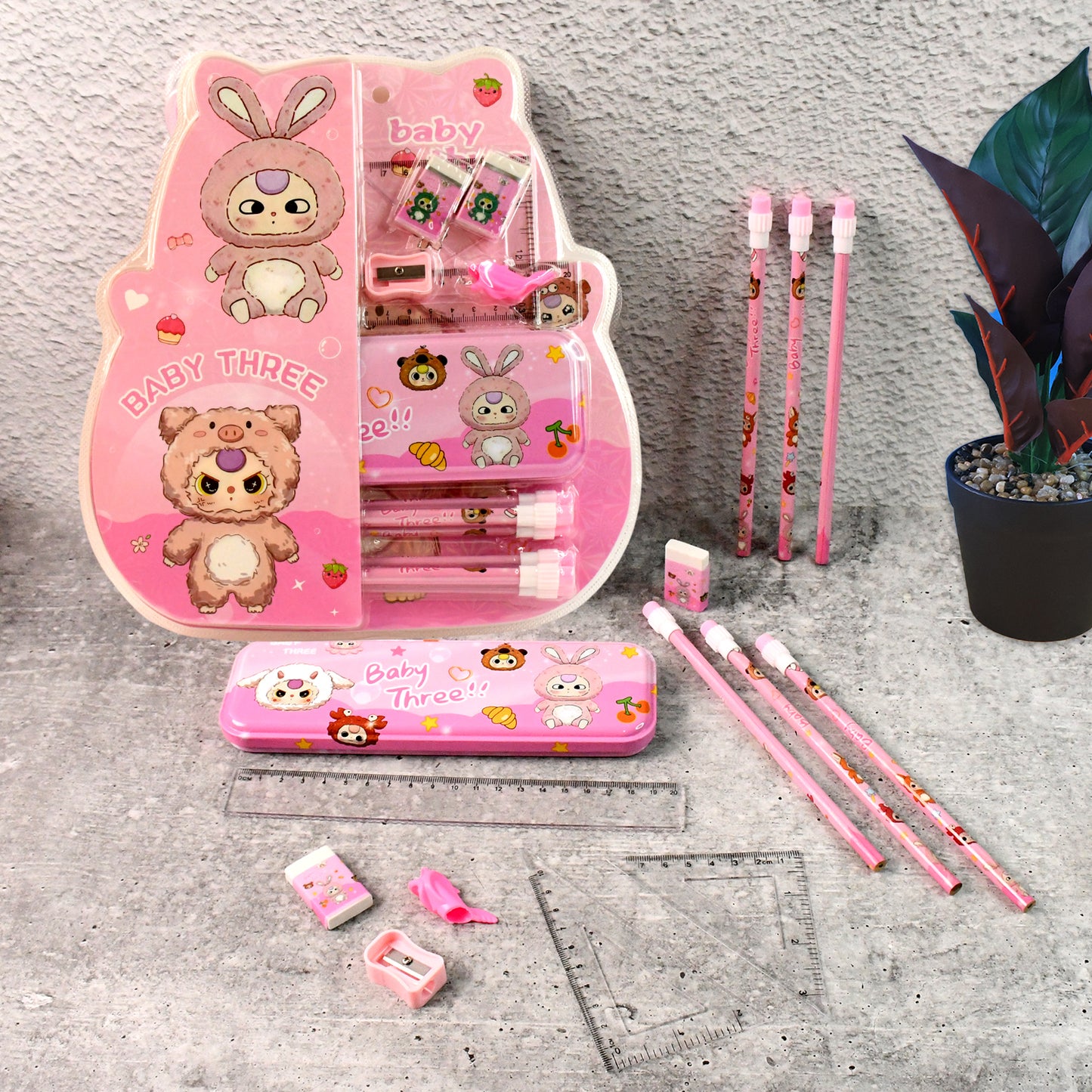 Cartoon Stationery Gift Set For Kids (14 Pc) - Happy Price - Image 4