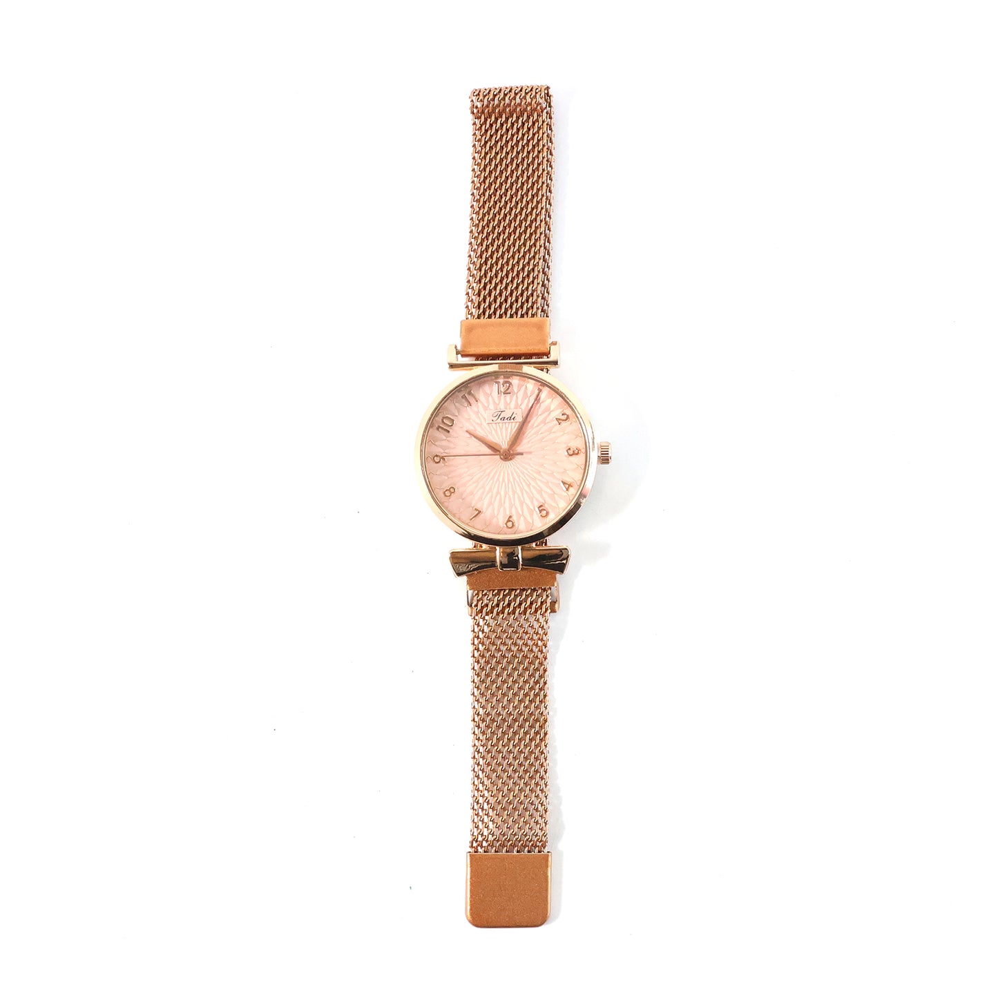 Rose Gold Finish Analog Watch with Mesh Strap (1 Pc) - Happy Price - Image 4