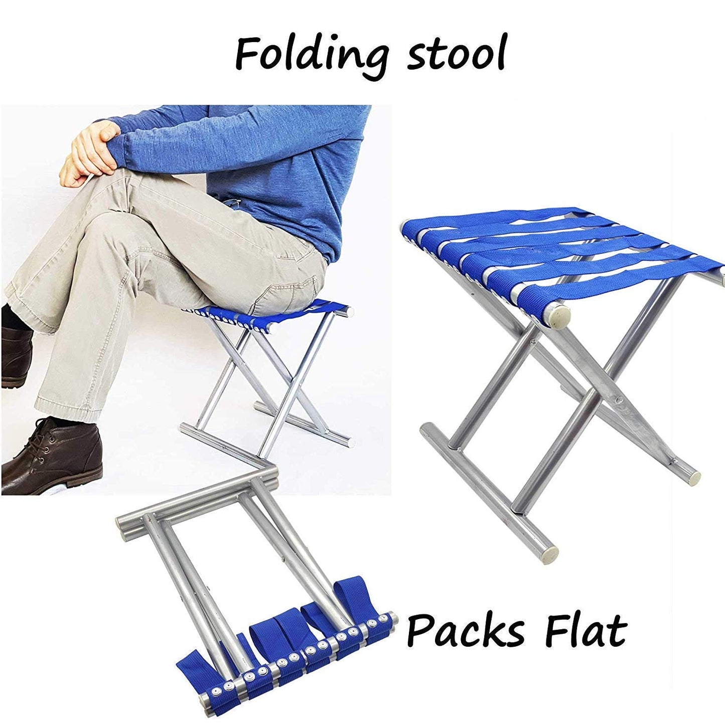 Folding Beach Tool Best Folding Stool Portable Travel Train Chair Outdoor Rest Seat Fishing Beach Picnic Hiking Backpacking Stool Camping Fishing Hiking Picnic Garden (1 Pc ) - Happy Price - Image 6