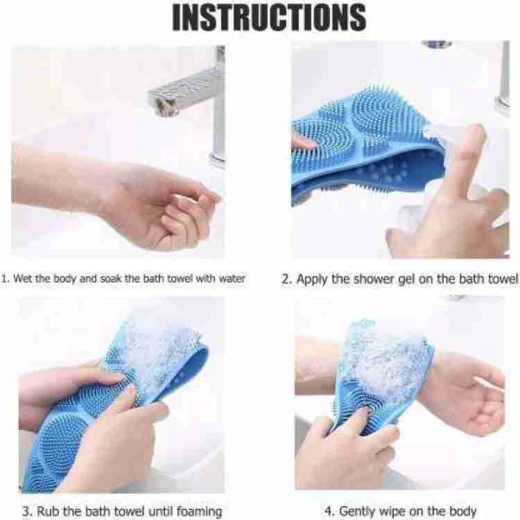 Silicone Body Back Scrubber Double Side Bathing Brush For Skin Deep Cleaning - Happy Price - Image 5
