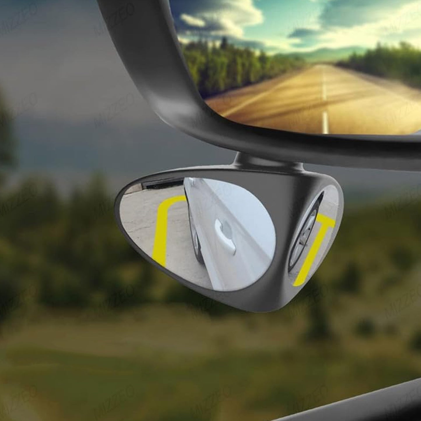 2 In 1 Car Blind Spot Mirror 360 Rotation Adjustable Hd Glass (1 Pc) - Happy Price - Image 3