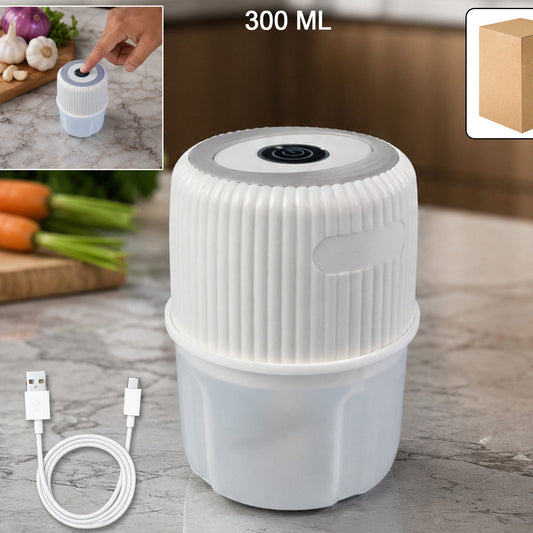 Mini USB Rechargeable Garlic Chopper, 300 ML Portable Electric Food Mincer - Happy Price - Image 1