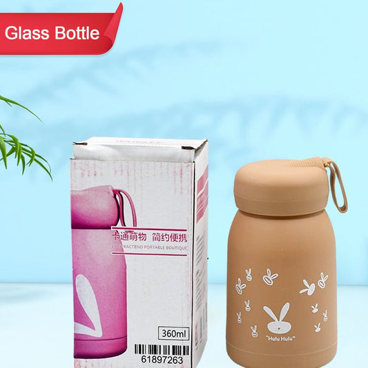 Cute Water Bottle For Kids - 330 Ml Cute Bunny Water Bottle  Cute Rabit Print Water Bottle For Boys And Girls  Kids Return Gift  Water Bottle Sipper  Insulated Water Bottle (Moq - 100 Pc) - Happy Price - Image 1