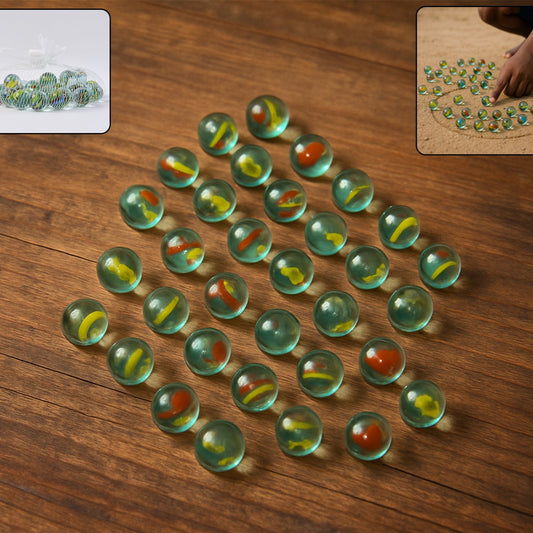 Approx 35 Glass Marbles for Kids - Kancha Goli Traditional Game Set - Happy Price - Image 1