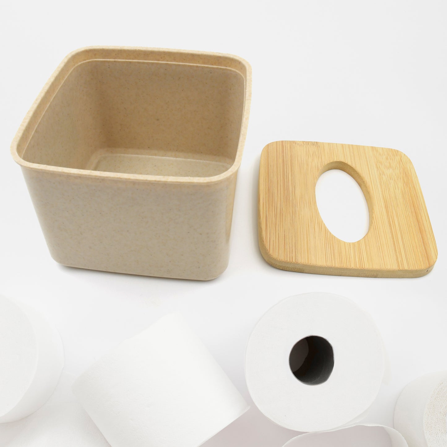 Tissue Box Desktop Stand Bamboo Tissue Cover Box Rectangular Paper Towel Holder Removable Tissue Dispenser For Bathroom Vanity Countertop Bedroom Car Holder Paper Towels Dispenser (1 Pc ) - Happy Price - Image 7