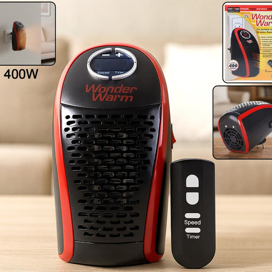 400W Wall Plug Room Heater with Remote - Compact Personal Space Heater - Happy Price - Image 1