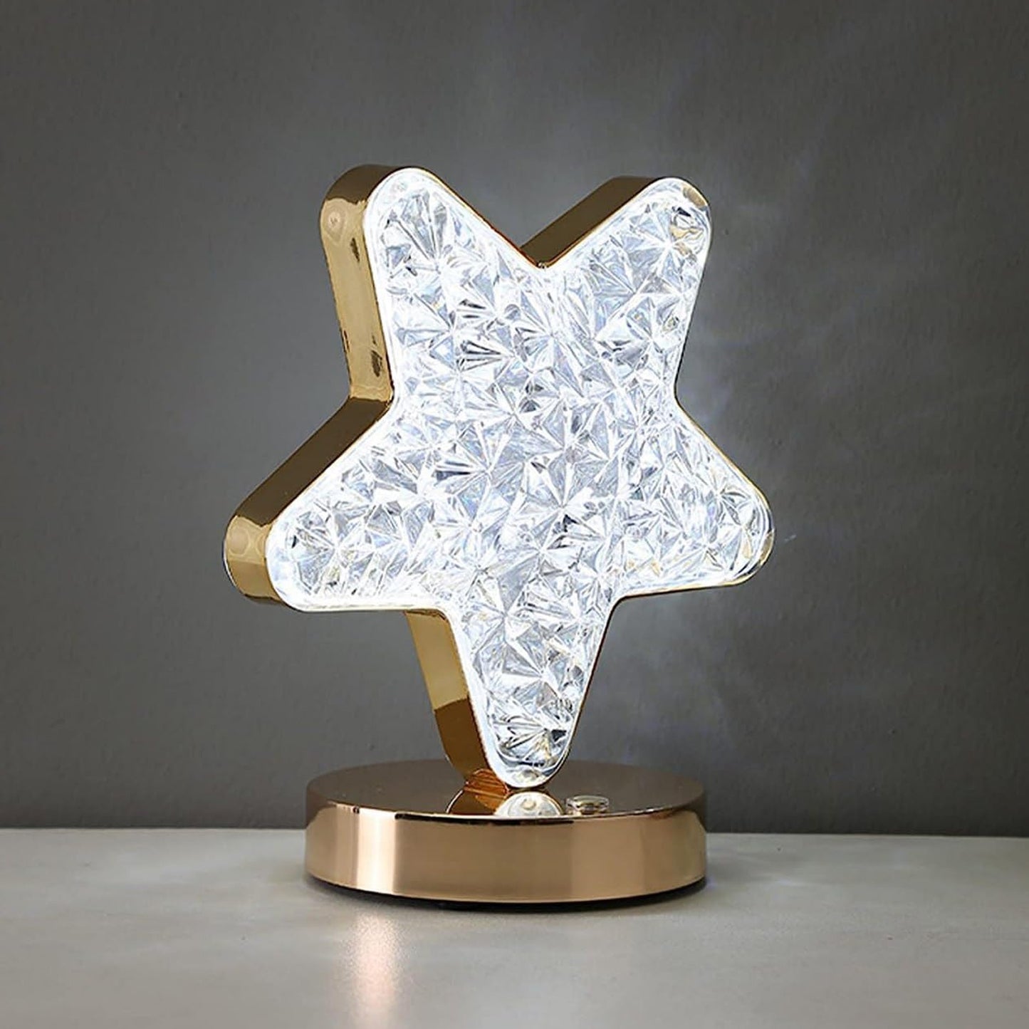 Star Shape Crystal Diamond Lamp Cordless Luxury Lamp With Usb Rechargeable 3-way Dimmable  Touch Control Decorative Nightstand Lamp For Bedroom Living Room Party Restaurant Decor (1 Pc ) - Happy Price - Image 3