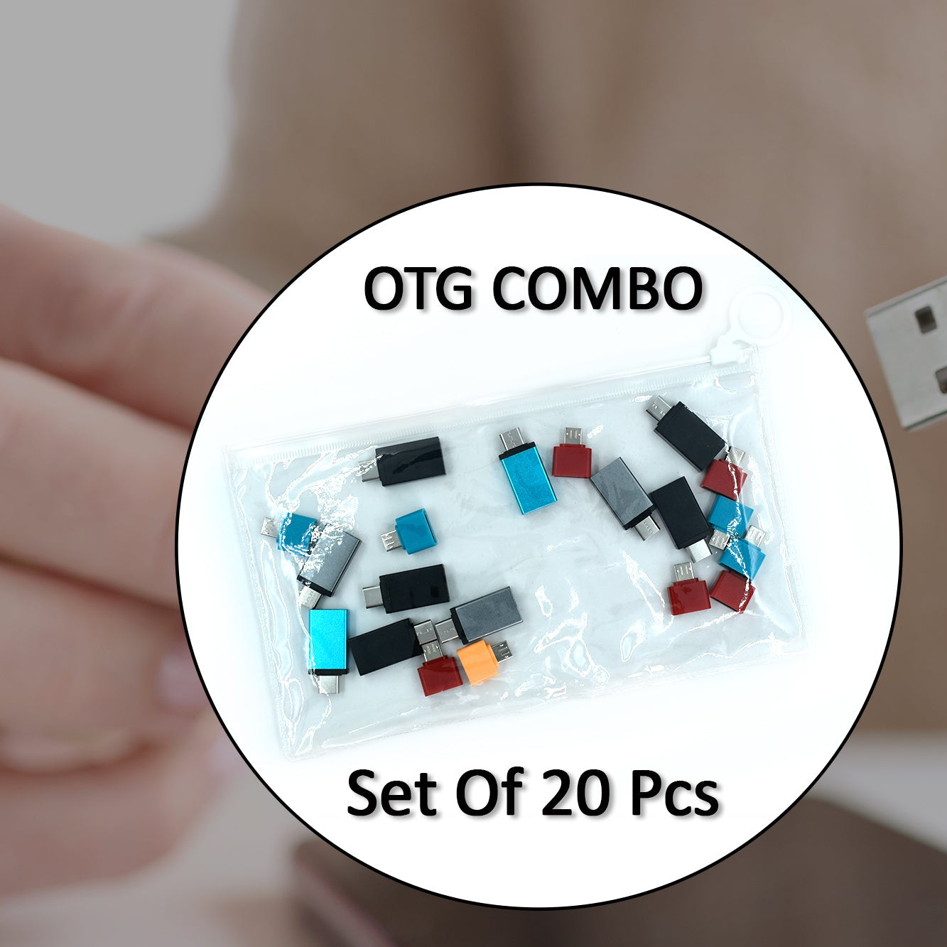 20 Pcs USB C to Micro USB OTG Adapter Set with Zip Pouch for Android Phones - Great Price - Image 1