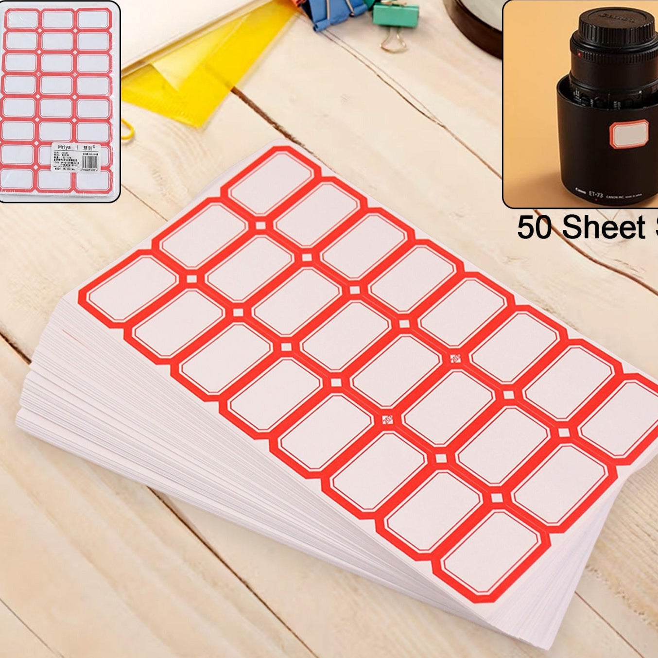 Multipurpose Writable Blank Label Sticker Sheets (50 Sheet) - Happy Price - Image 1
