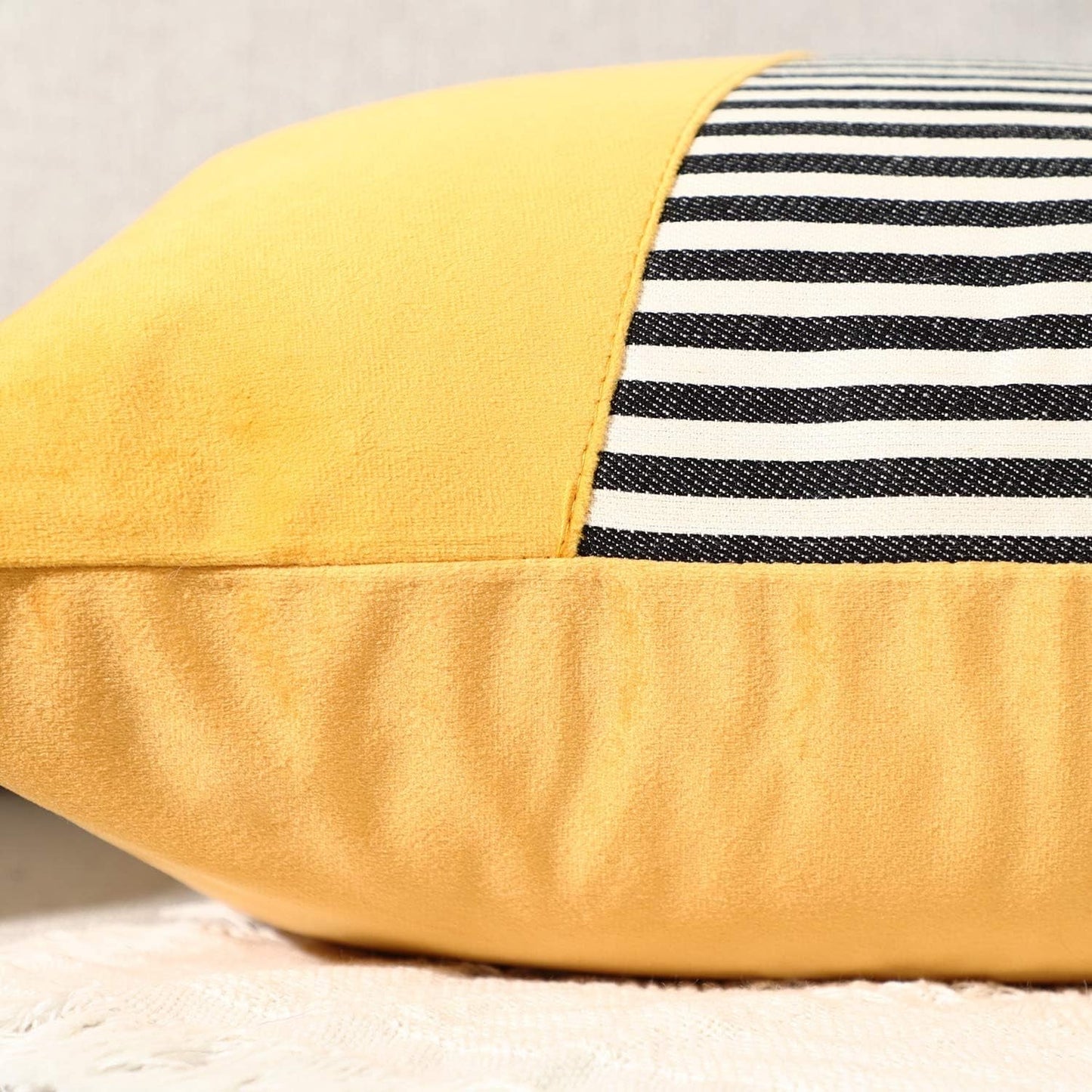 Decorative Pillow Covers Cushion Cases Soft Cotton (22  22 Inch  1 Pair  2 Pc) - Happy Price - Image 4