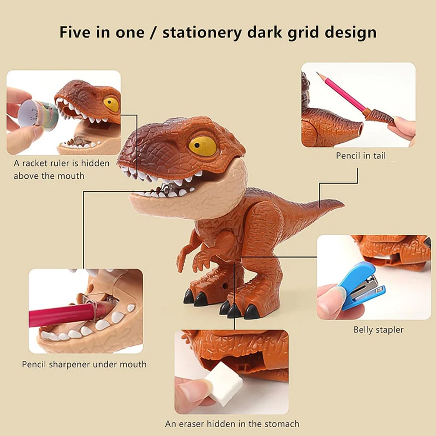 Dinosaur Shaped Stationery Gift Set For Kids Set - Happy Price - Image 4