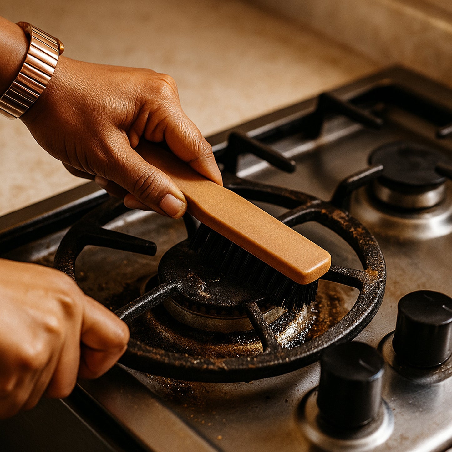 Durable Plastic Handle Cleaning Brush with Strong Nylon Bristles - 1 Pc - Happy Price - Image 3