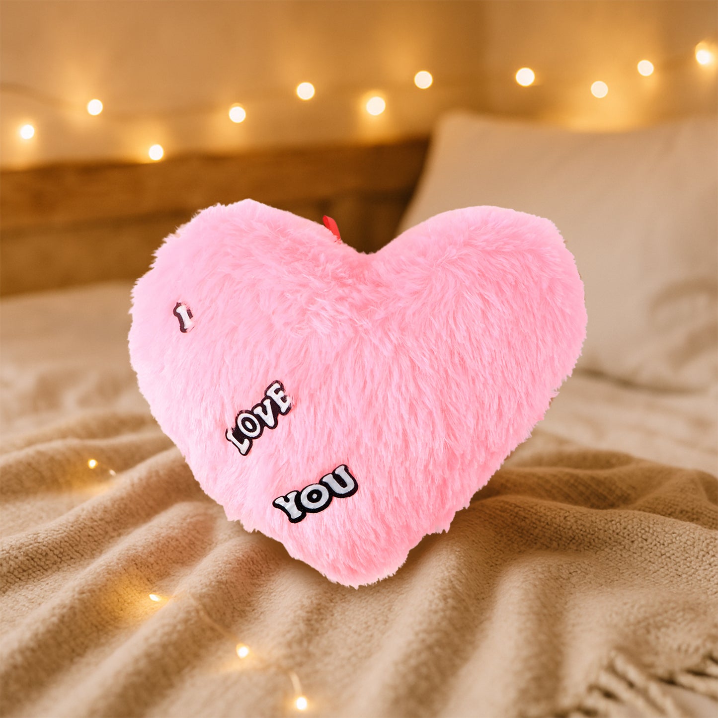 Soft Plush Heart Cushion with 'I Love You' Embroidery - Romantic Gift (1 Pc) - Happy Price - Image 6